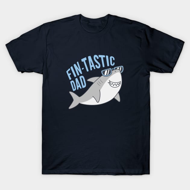 Funny Fin-tastic Dad Shark With Shades T-Shirt by rustydoodle